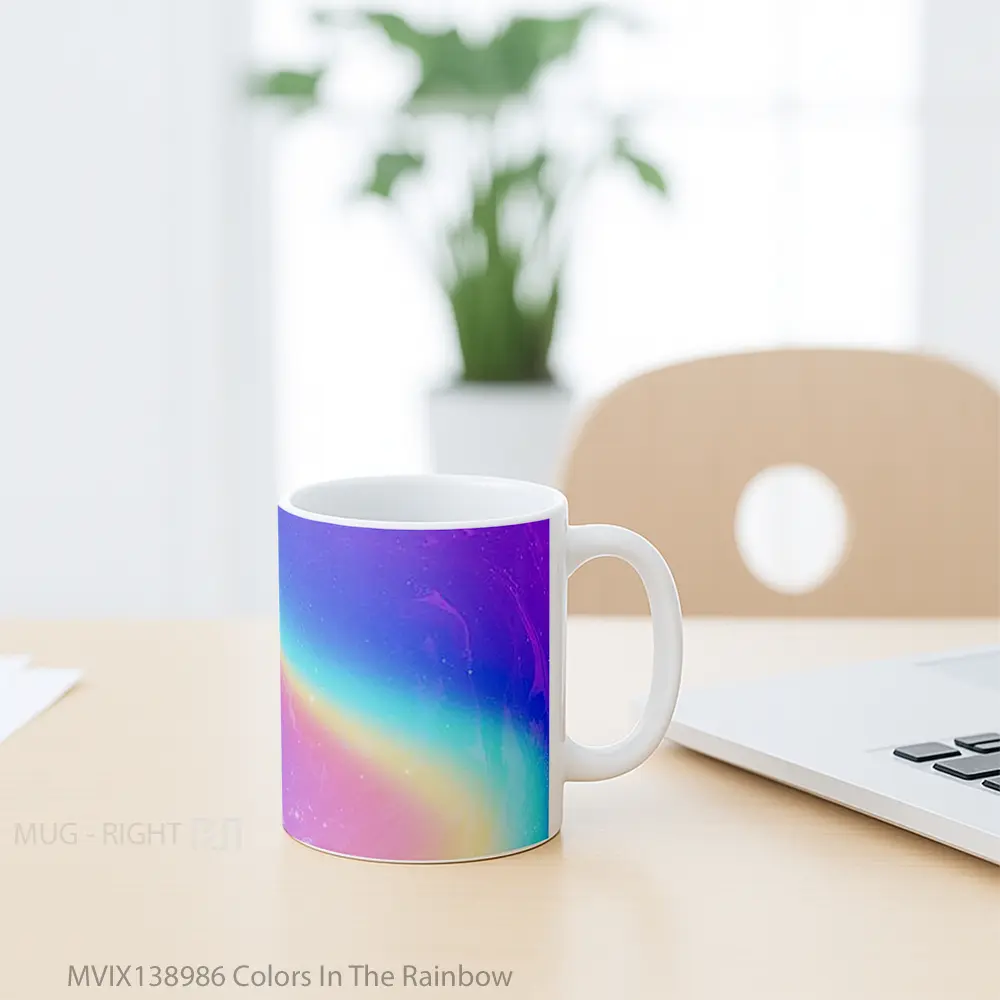 Mug Colors In The Rainbow Gelas Keramik Unik - All-side / Desain