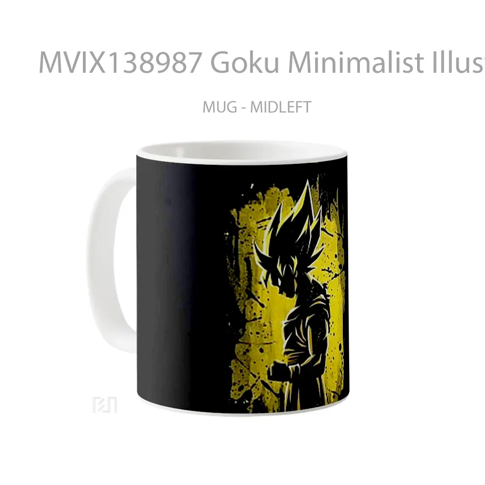 Mug Goku Minimalist Illustration Cangkir Anime - All-side / Desain