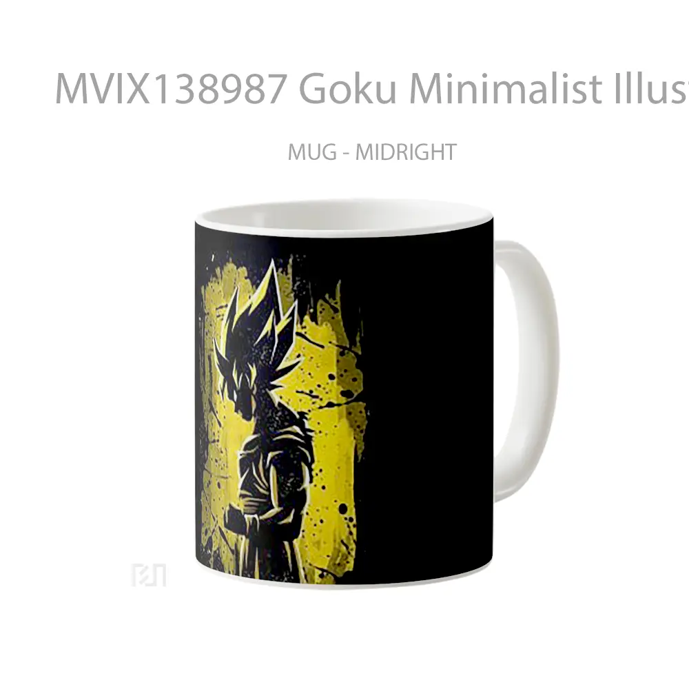 Mug Goku Minimalist Illustration Cangkir Anime - All-side / Desain