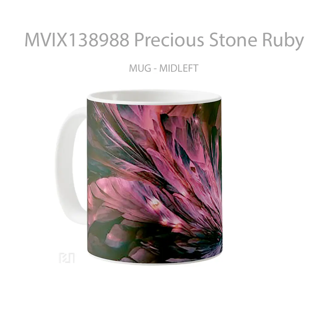 Mug Precious Stone Ruby Abstract Gelas Seni Modern - All-side / Desain