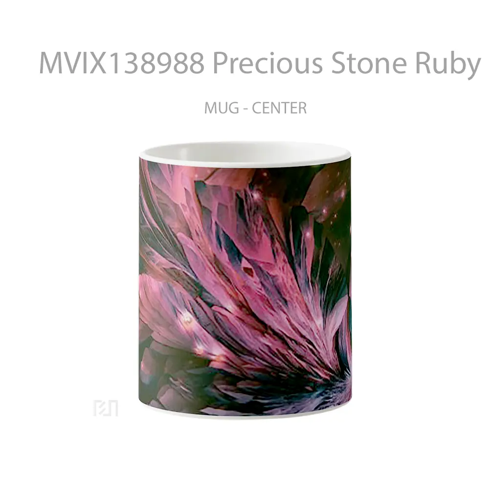 Mug Precious Stone Ruby Abstract Gelas Seni Modern