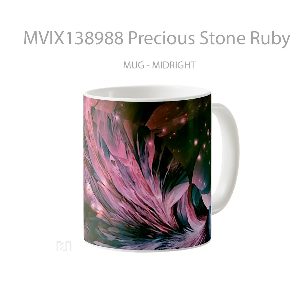 Mug Precious Stone Ruby Abstract Gelas Seni Modern - All-side / Desain