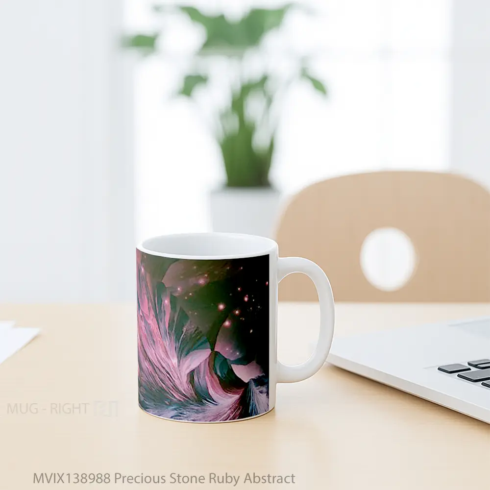 Mug Precious Stone Ruby Abstract Gelas Seni Modern - All-side / Desain