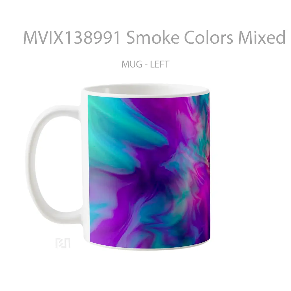 Mug Smoke Colors Mixed Gelas Keramik Unik - All-side / Desain