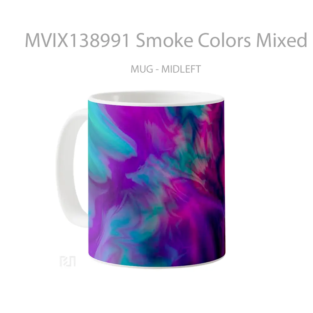Mug Smoke Colors Mixed Gelas Keramik Unik - All-side / Desain