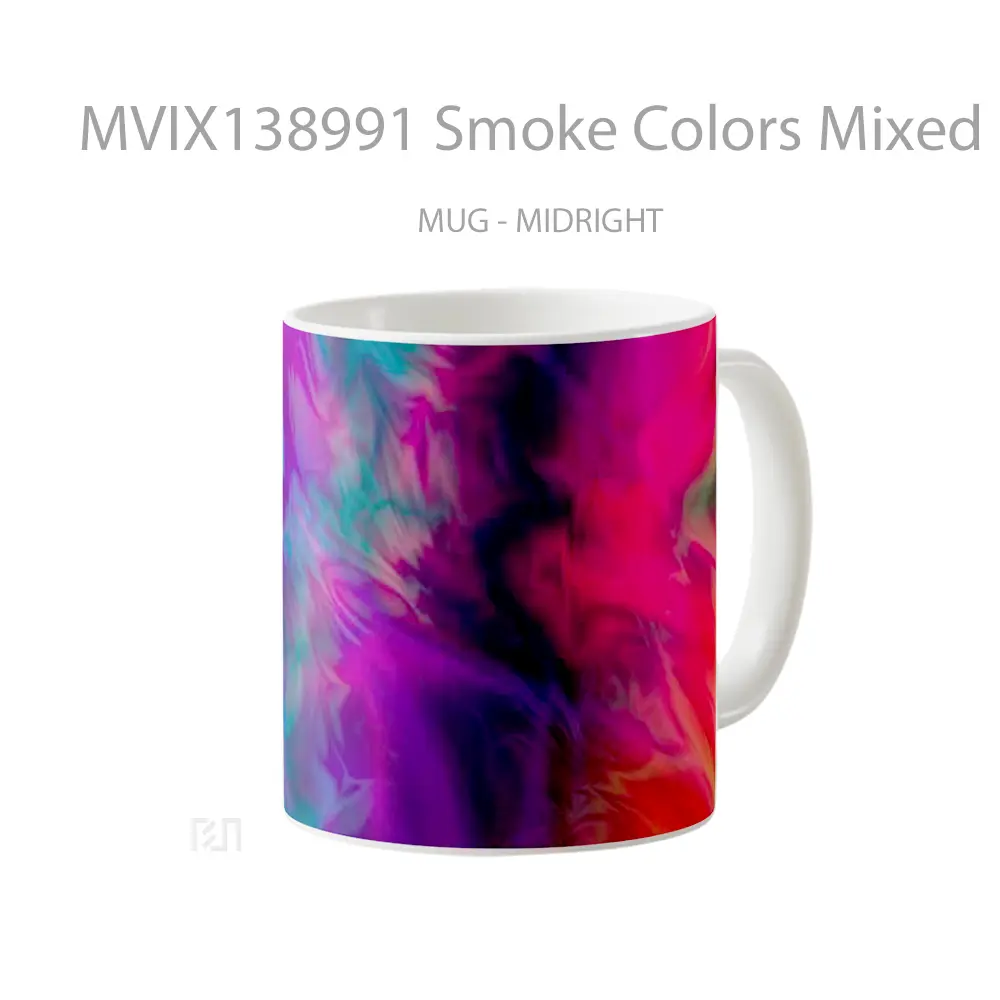 Mug Smoke Colors Mixed Gelas Keramik Unik - All-side / Desain