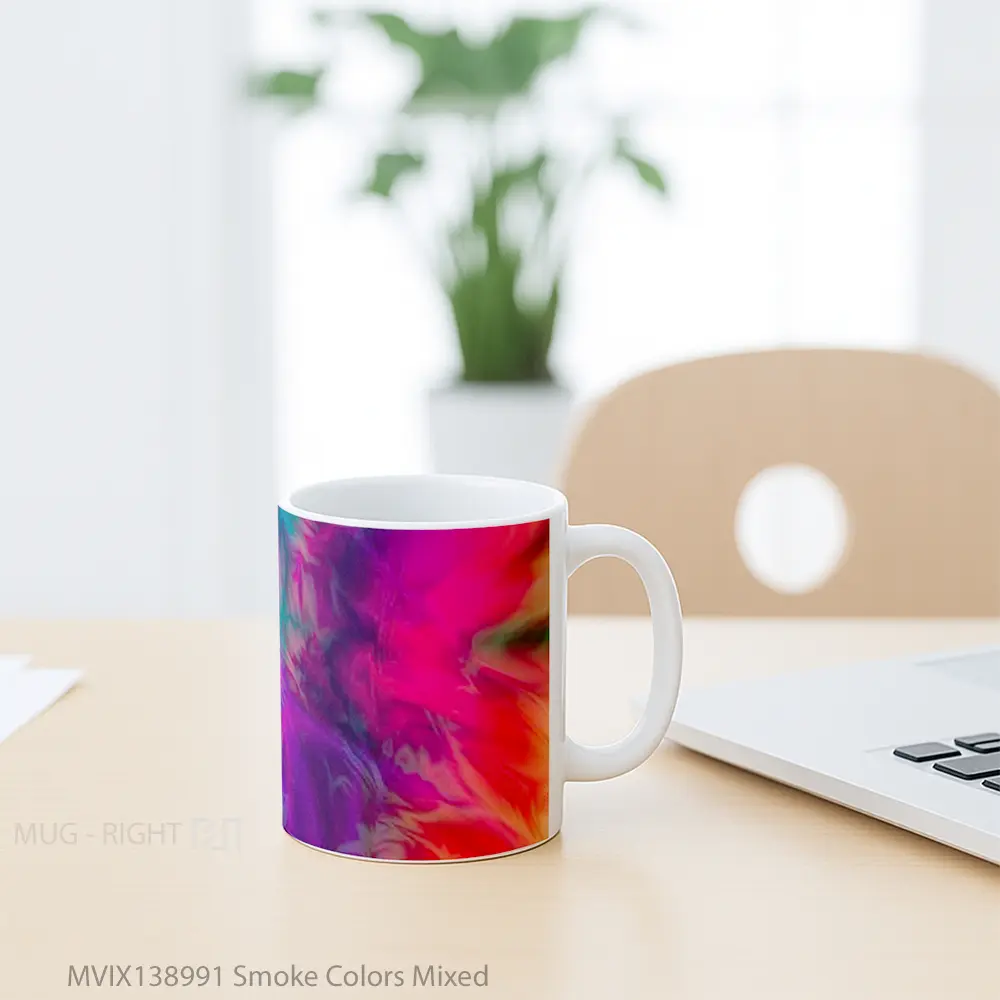 Mug Smoke Colors Mixed Gelas Keramik Unik - All-side / Desain