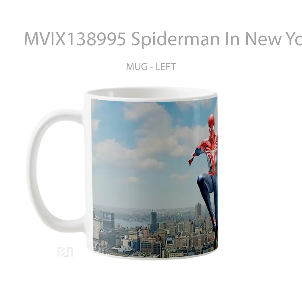 Mug Spiderman In New York V2 Gelas Superhero - All-side / Desain