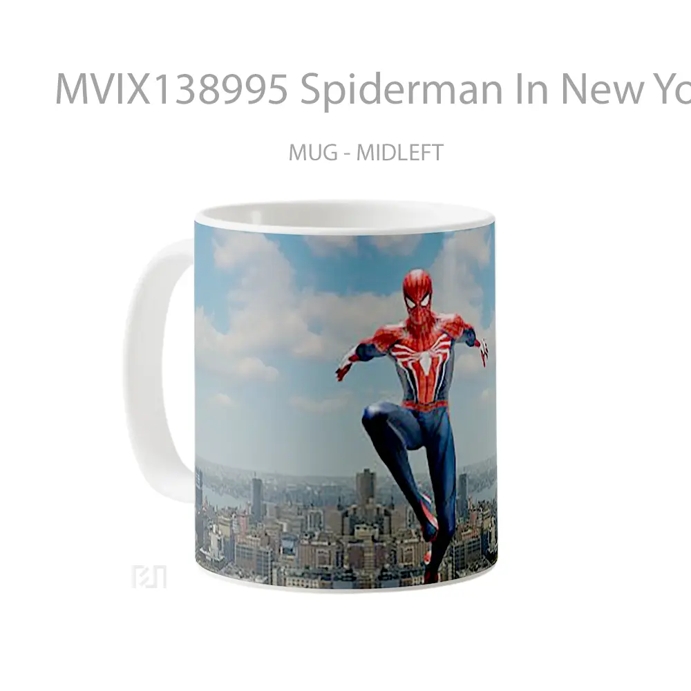 Mug Spiderman In New York V2 Gelas Superhero - All-side / Desain