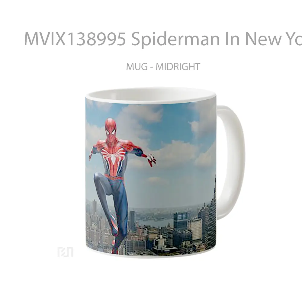 Mug Spiderman In New York V2 Gelas Superhero - All-side / Desain