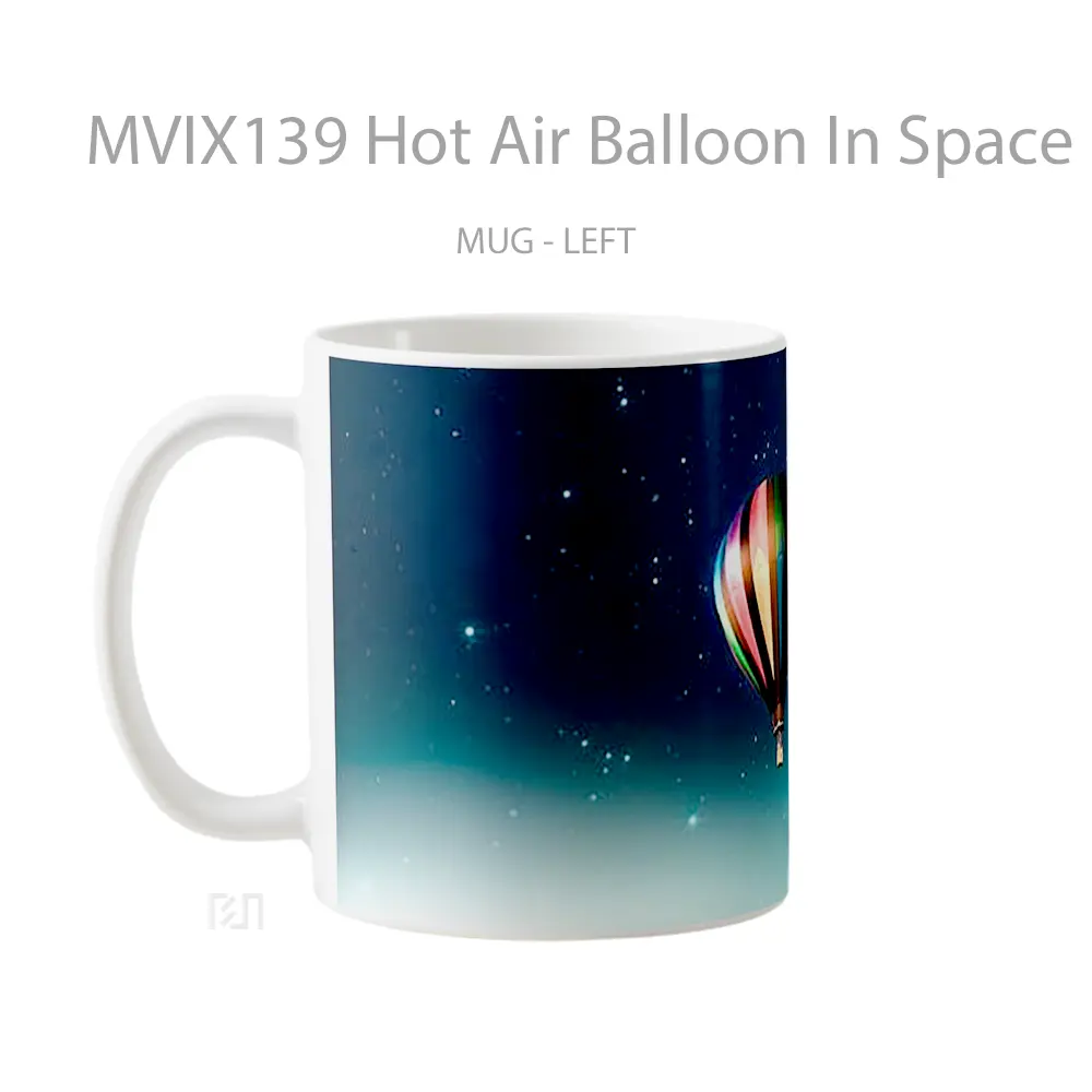 Mug Hot Air Balloon In Space Gelas Keramik Unik - All-side / Desain