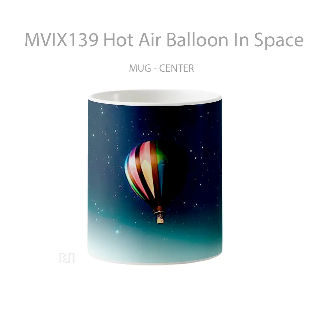 Mug Hot Air Balloon In Space Gelas Keramik Unik