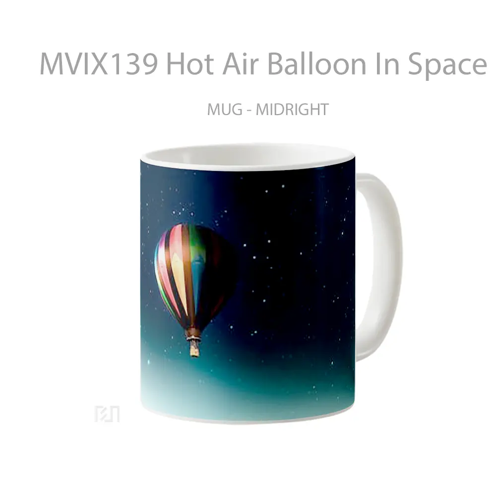 Mug Hot Air Balloon In Space Gelas Keramik Unik - All-side / Desain