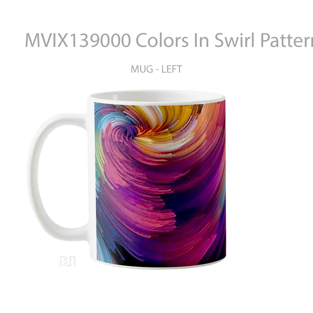 Mug Colors In Swirl Pattern Gelas Seni Modern - All-side / Desain