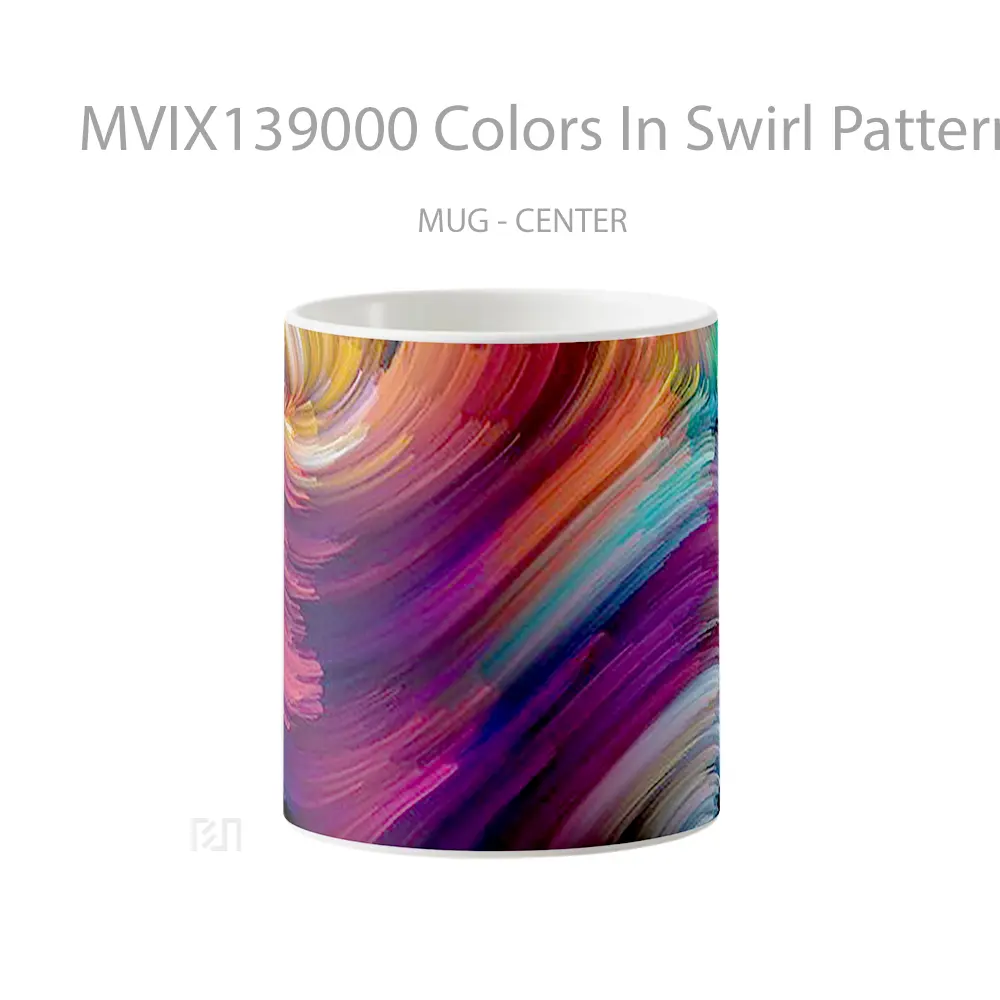Mug Colors In Swirl Pattern Gelas Seni Modern