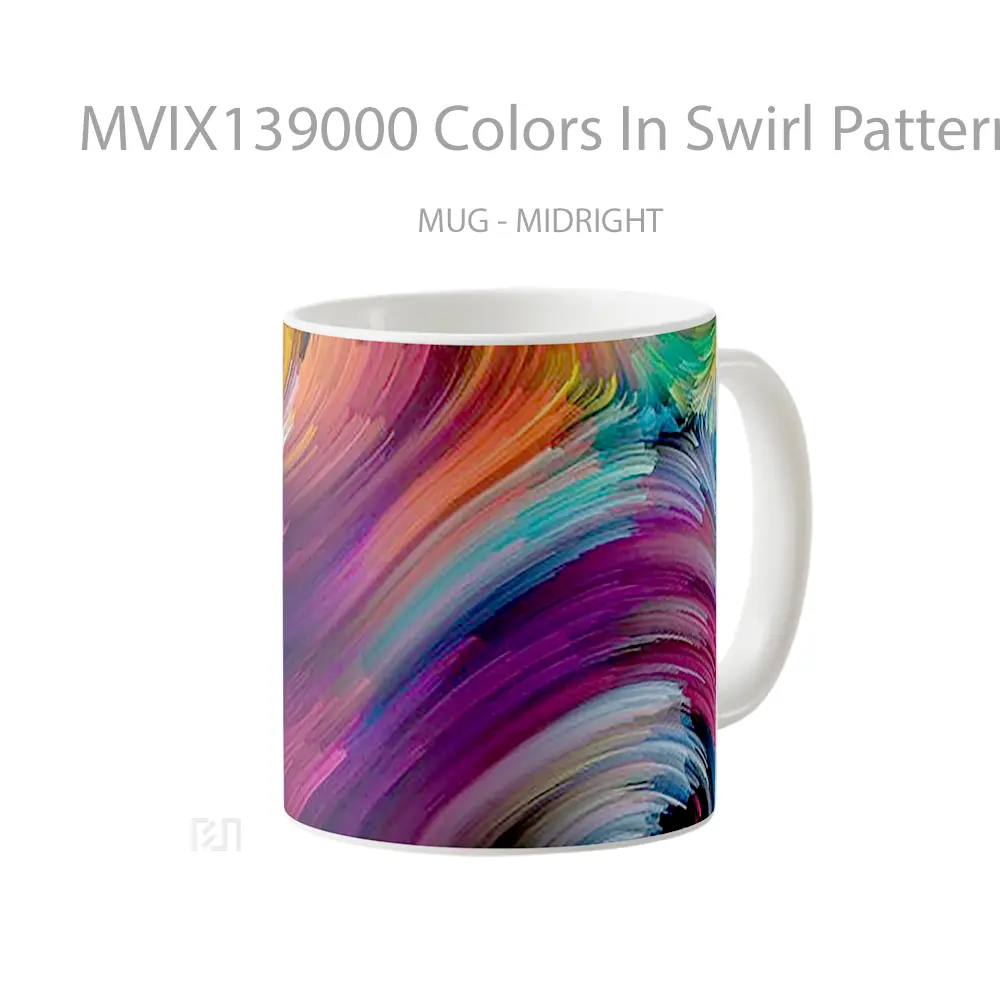 Mug Colors In Swirl Pattern Gelas Seni Modern - All-side / Desain