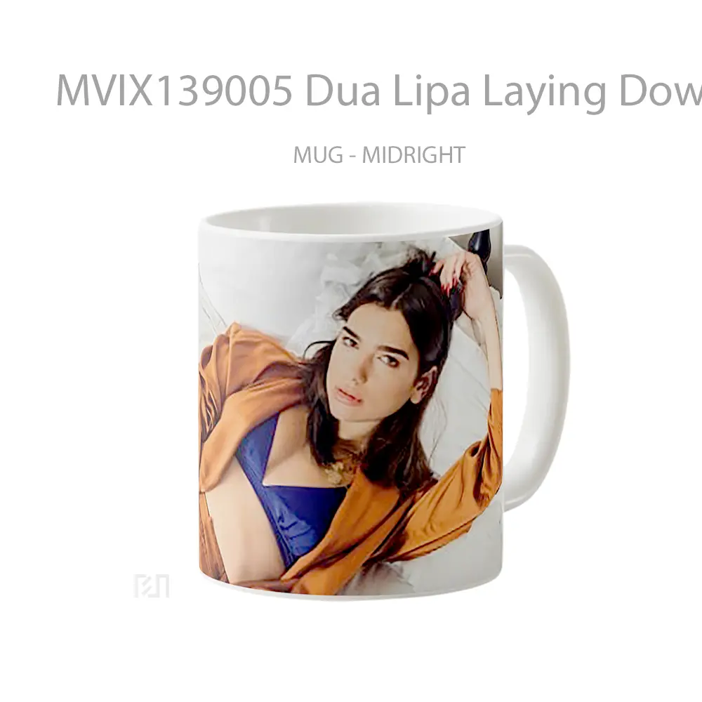 Mug Dua Lipa Laying Down Gelas Selebriti - All-side / Desain