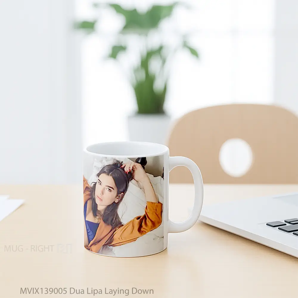 Mug Dua Lipa Laying Down Gelas Selebriti - All-side / Desain