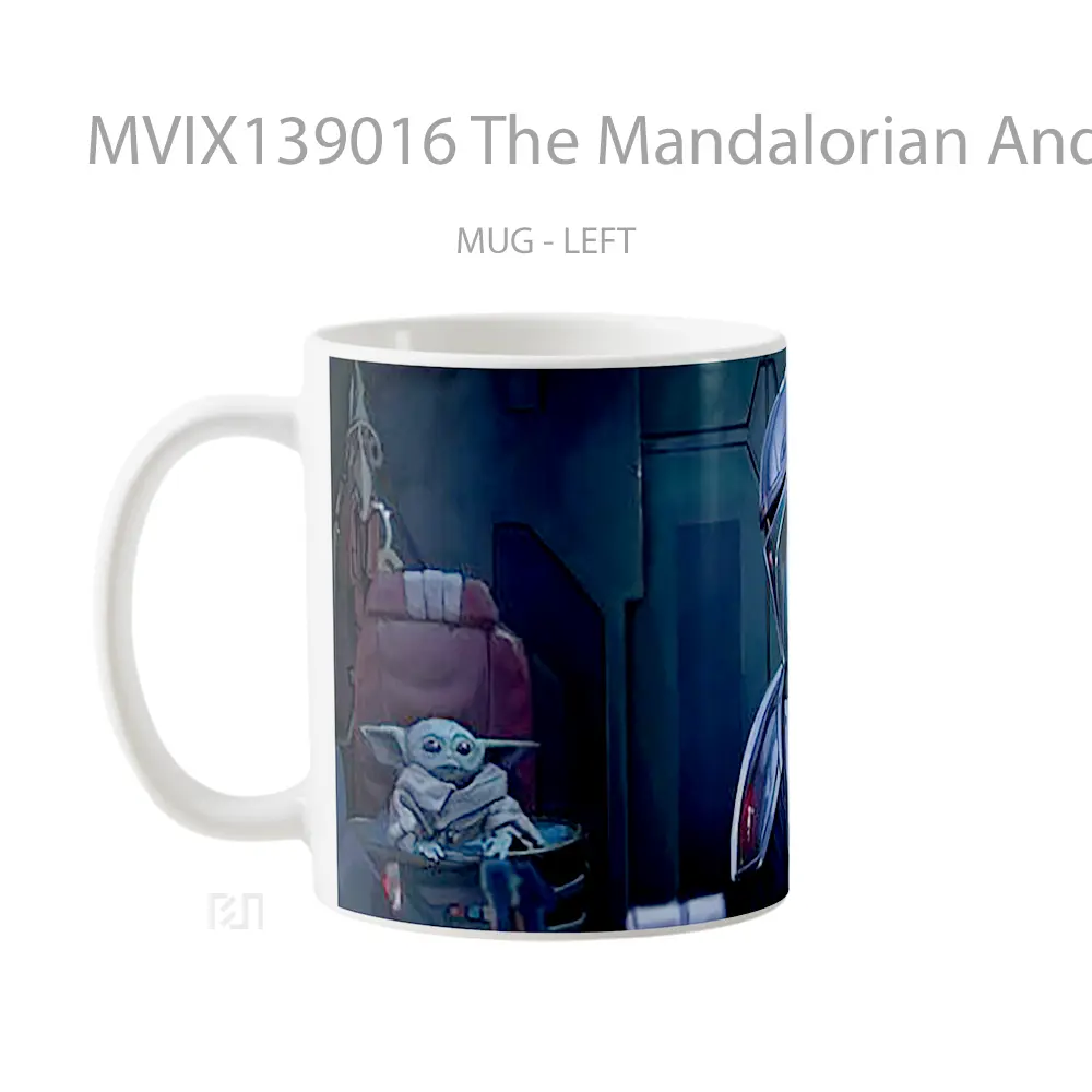 Mug The Mandalorian And Baby Yoda Art Gelas Star Wars - All-side / Desain