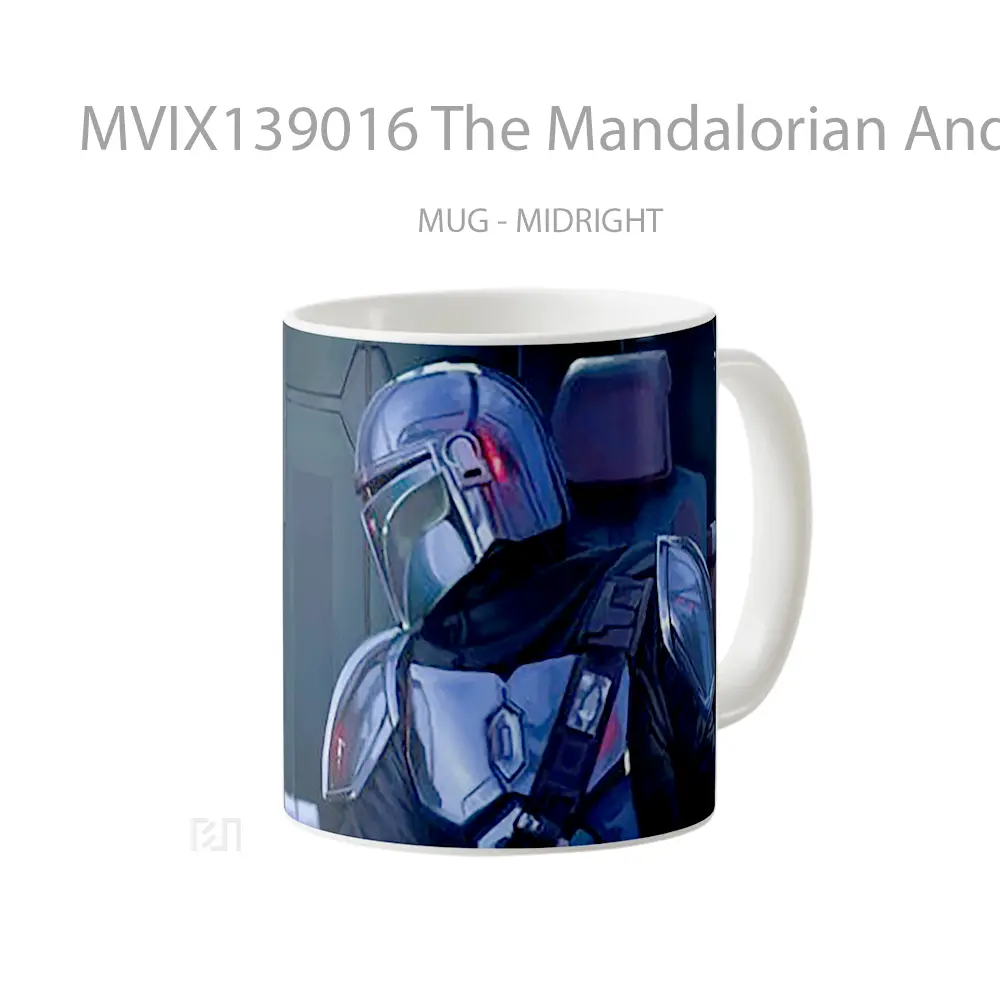 Mug The Mandalorian And Baby Yoda Art Gelas Star Wars - All-side / Desain