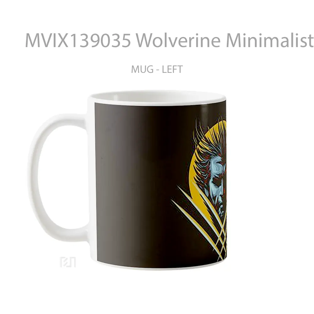 Mug Wolverine Minimalist Style Gelas Superhero - All-side / Desain
