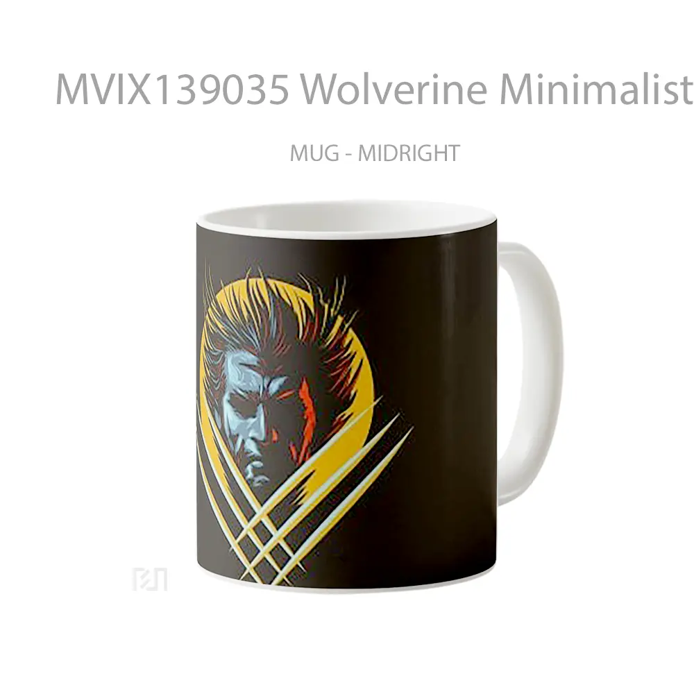 Mug Wolverine Minimalist Style Gelas Superhero - All-side / Desain