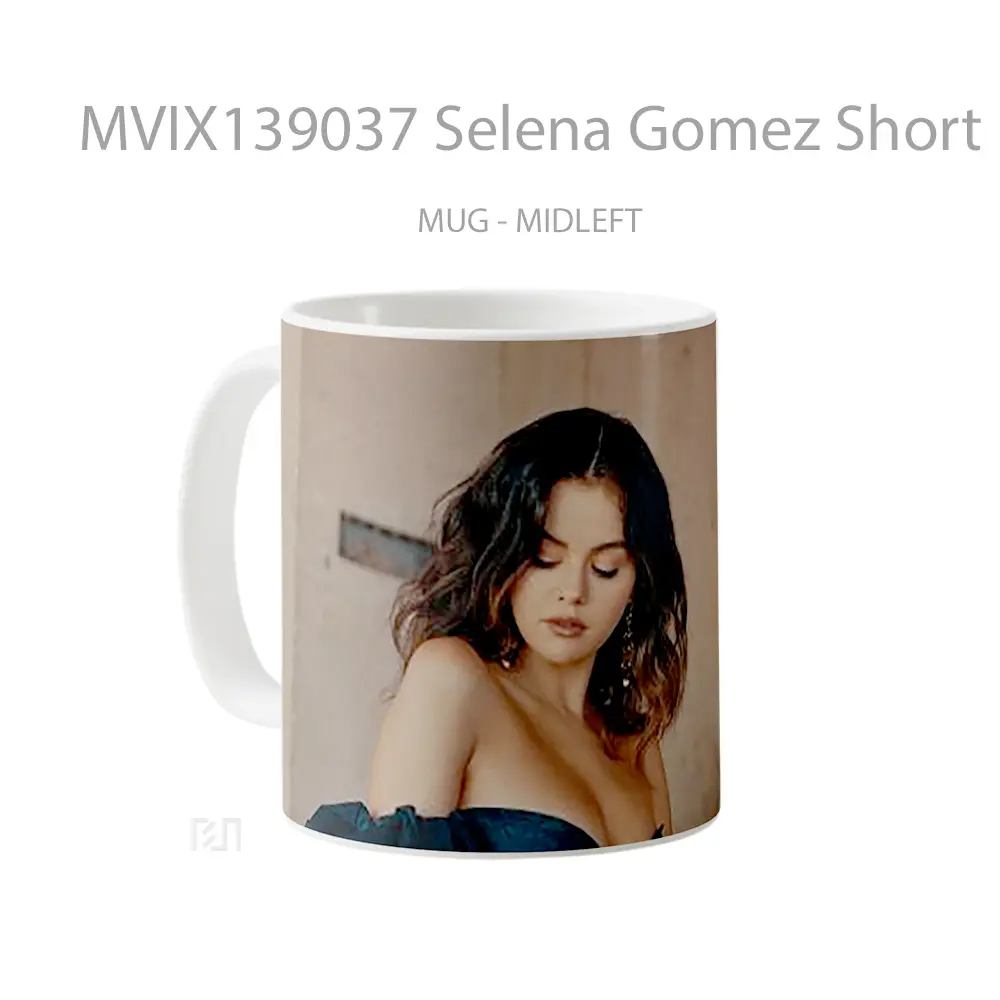 Mug Selena Gomez Short Hair Gelas Selebriti - All-side / Desain