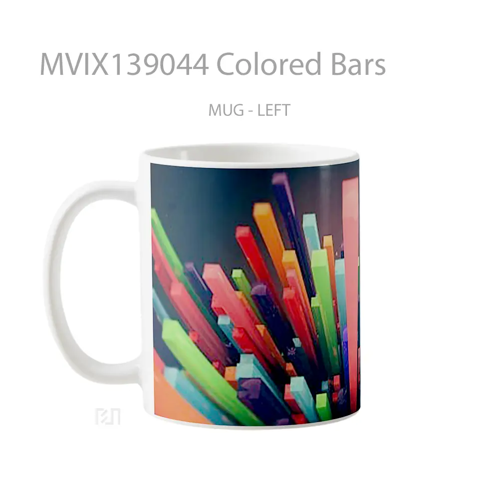 Mug Colored Bars Gelas Keramik Unik - All-side / Desain