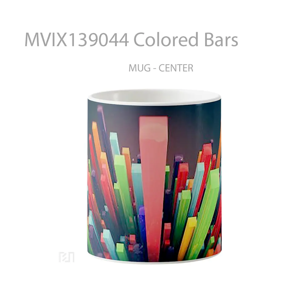 Mug Colored Bars Gelas Keramik Unik