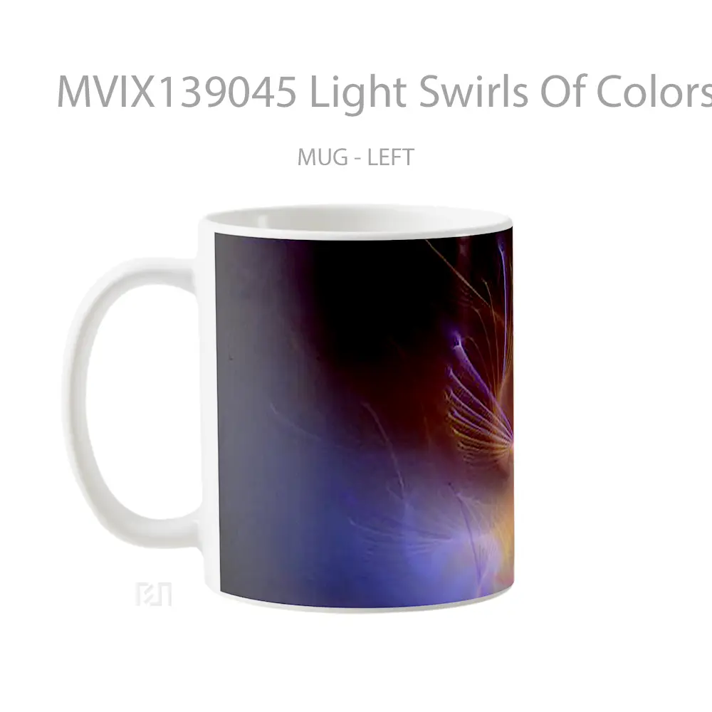 Mug Light Swirls Of Colors Gelas Keramik Unik - All-side / Desain
