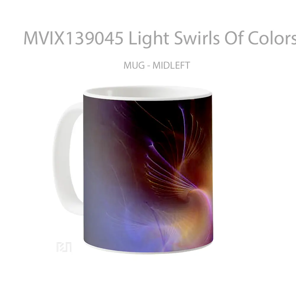 Mug Light Swirls Of Colors Gelas Keramik Unik - All-side / Desain