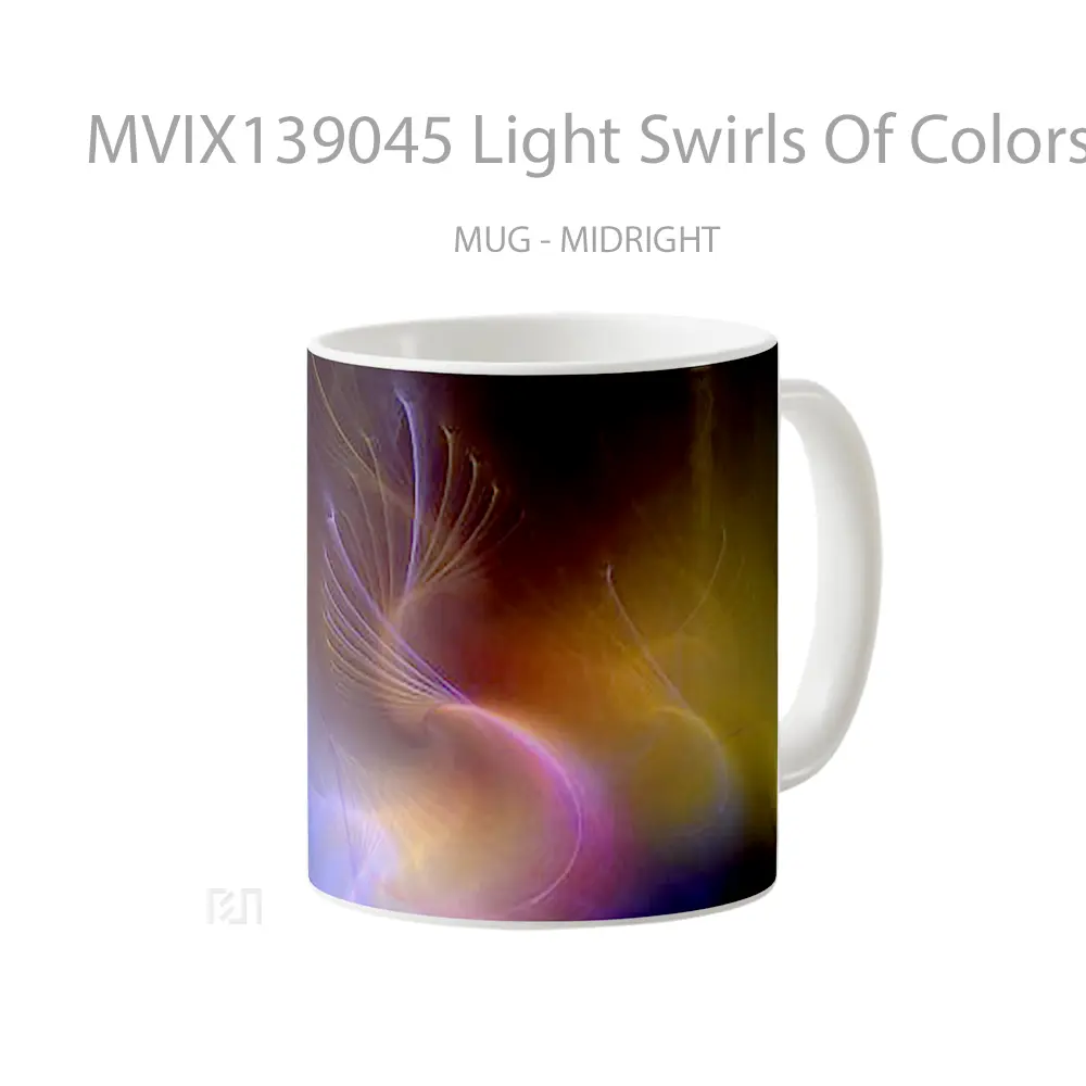 Mug Light Swirls Of Colors Gelas Keramik Unik - All-side / Desain