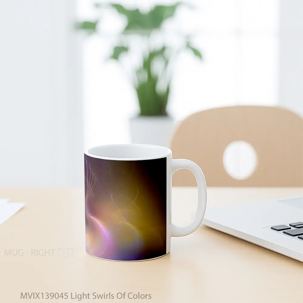 Mug Light Swirls Of Colors Gelas Keramik Unik - All-side / Desain