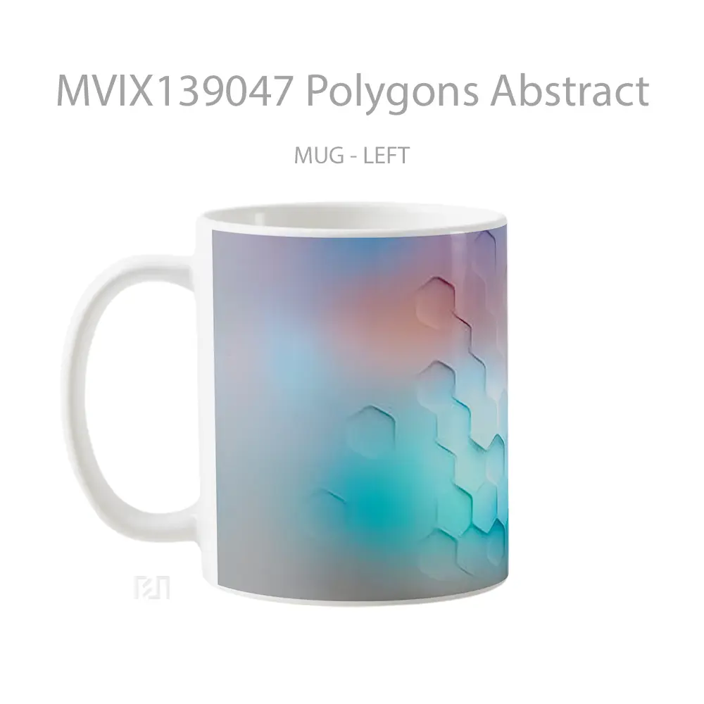 Mug Polygons Abstract Gelas Seni Modern - All-side / Desain