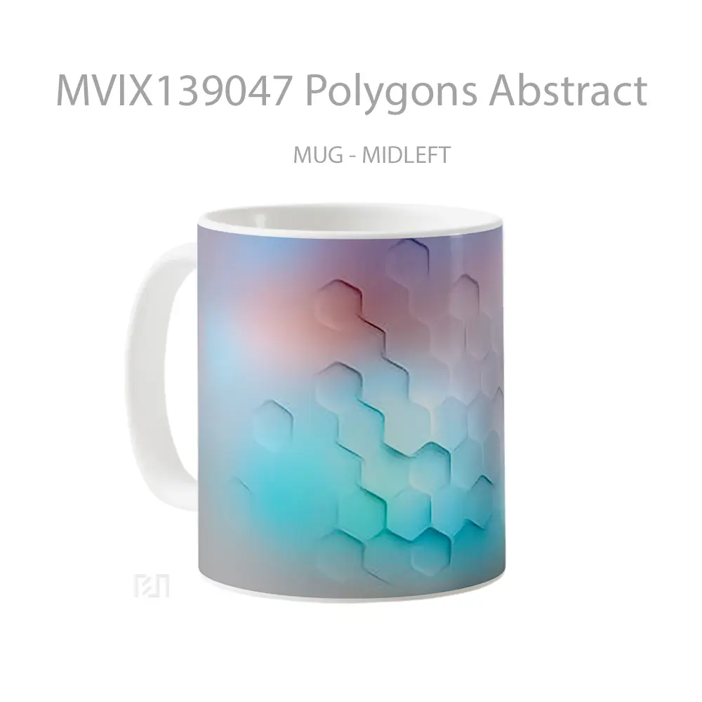 Mug Polygons Abstract Gelas Seni Modern - All-side / Desain
