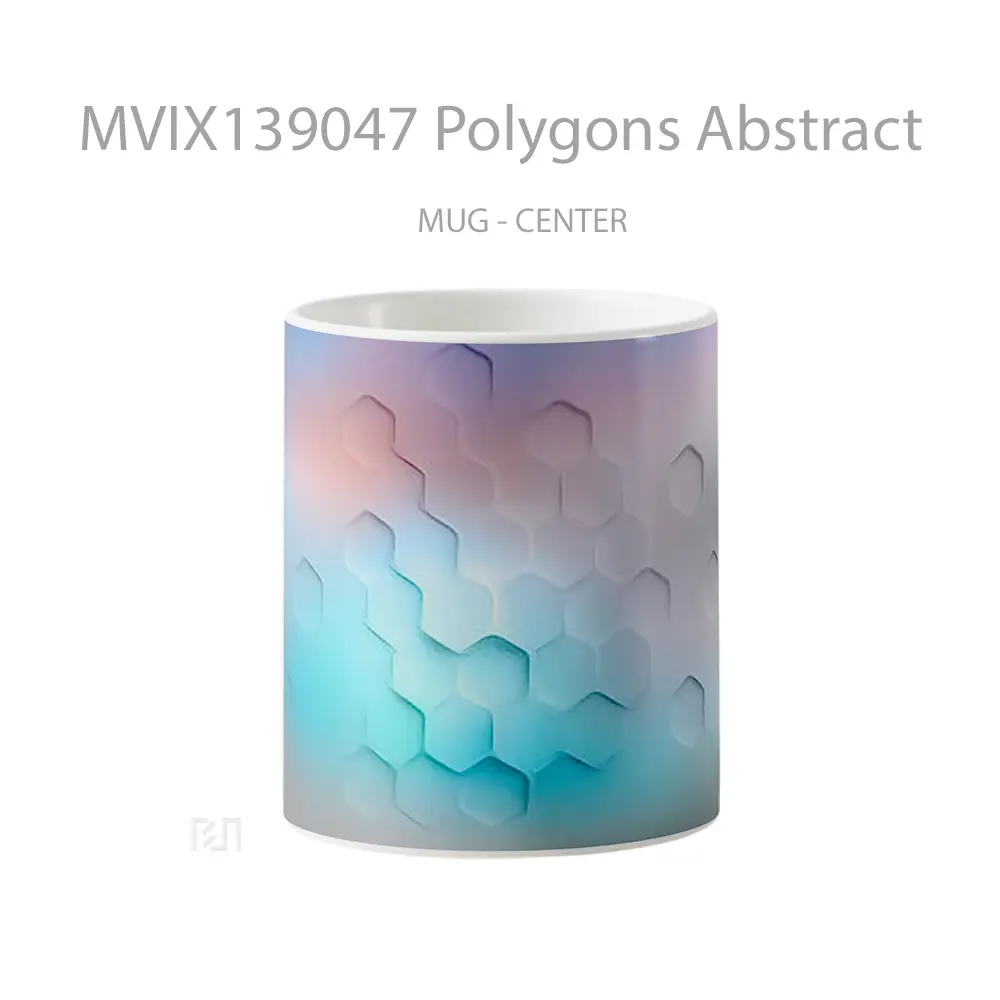Mug Polygons Abstract Gelas Seni Modern