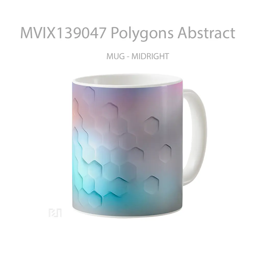 Mug Polygons Abstract Gelas Seni Modern - All-side / Desain