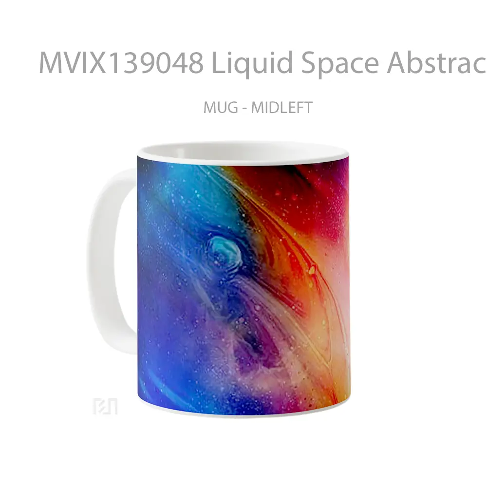 Mug Liquid Space Abstract Gelas Seni Modern - All-side / Desain