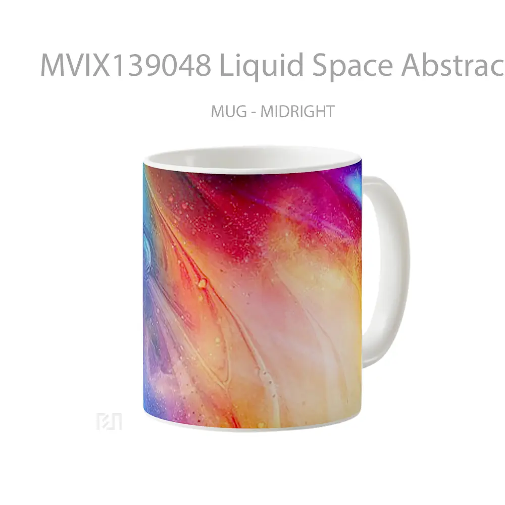 Mug Liquid Space Abstract Gelas Seni Modern - All-side / Desain