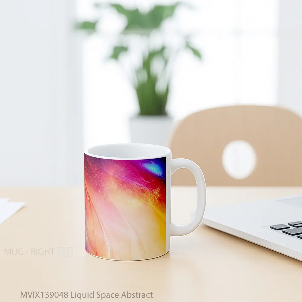Mug Liquid Space Abstract Gelas Seni Modern - All-side / Desain