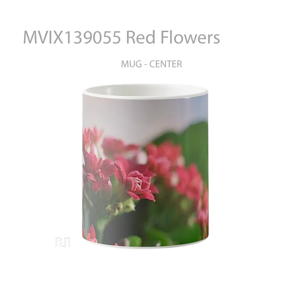 Mug Red Flowers Gelas Pemandangan Alam