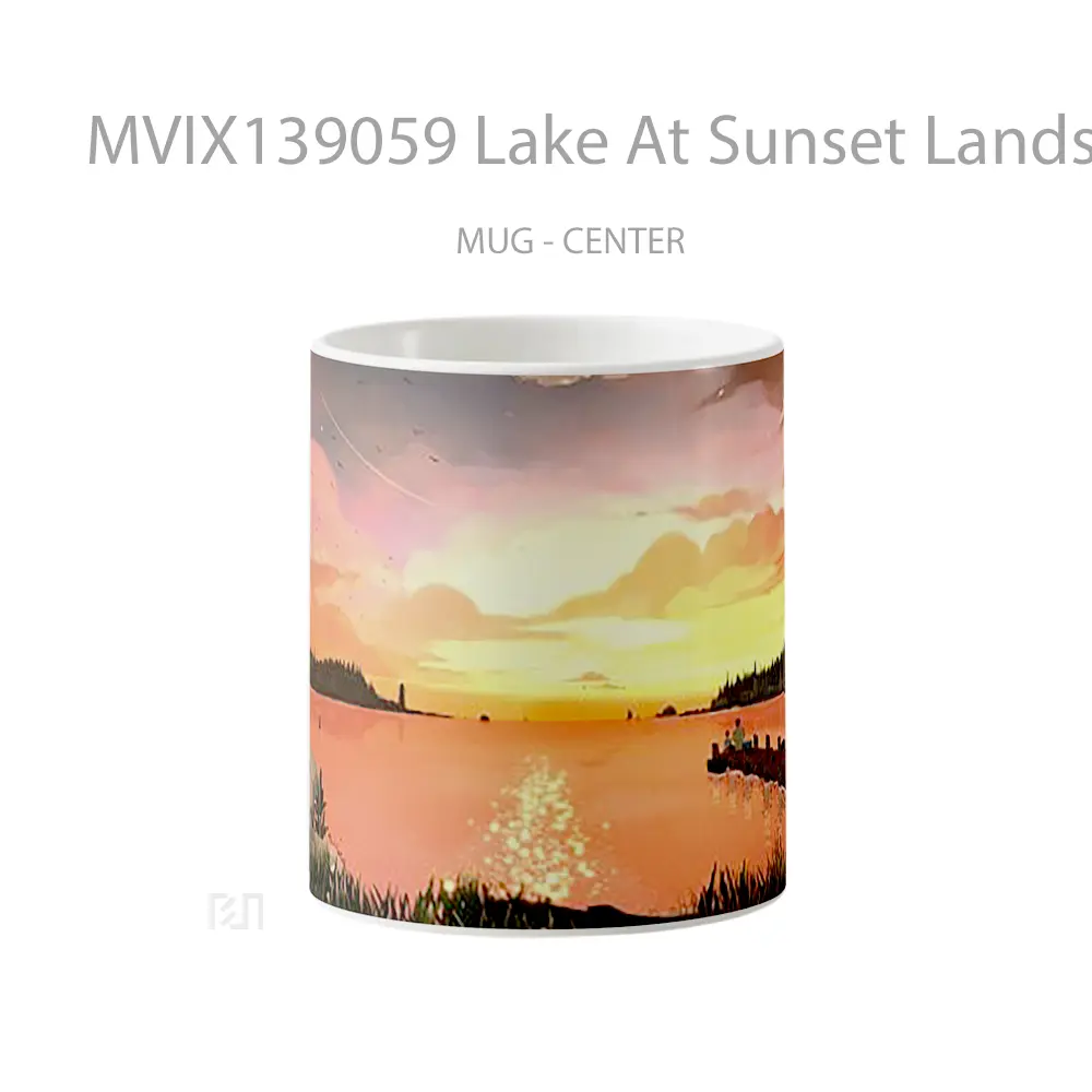 Mug Lake At Sunset Landscape Gelas Pemandangan Alam
