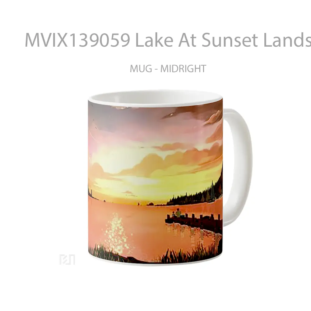 Mug Lake At Sunset Landscape Gelas Pemandangan Alam - All-side / Desain