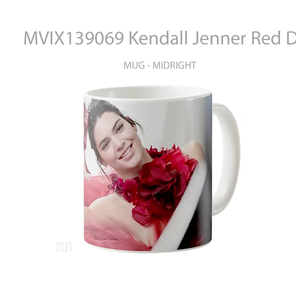Mug Kendall Jenner Red Dress Gelas Selebriti - All-side / Desain