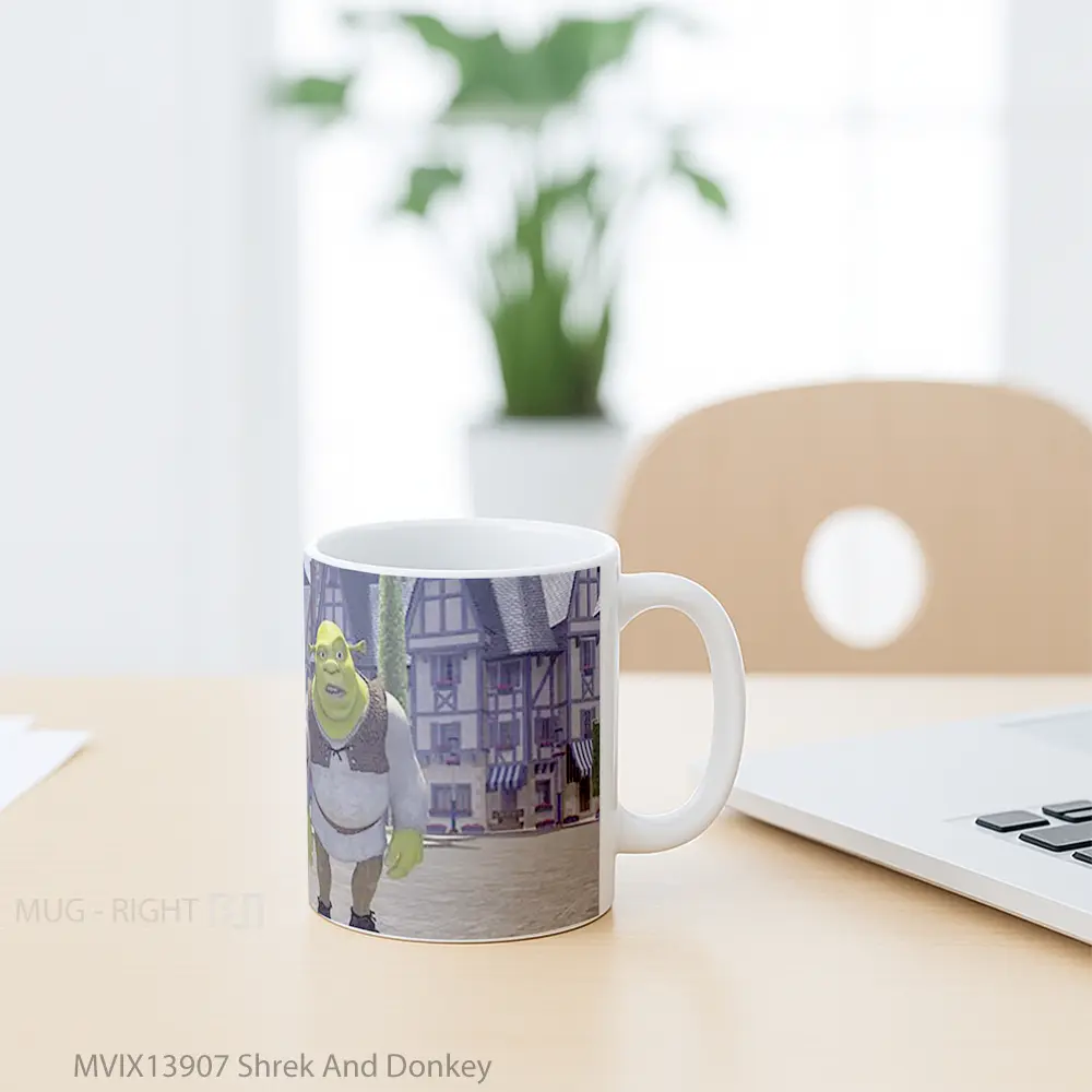 Mug Shrek And Donkey Gelas Keramik Unik - All-side / Desain