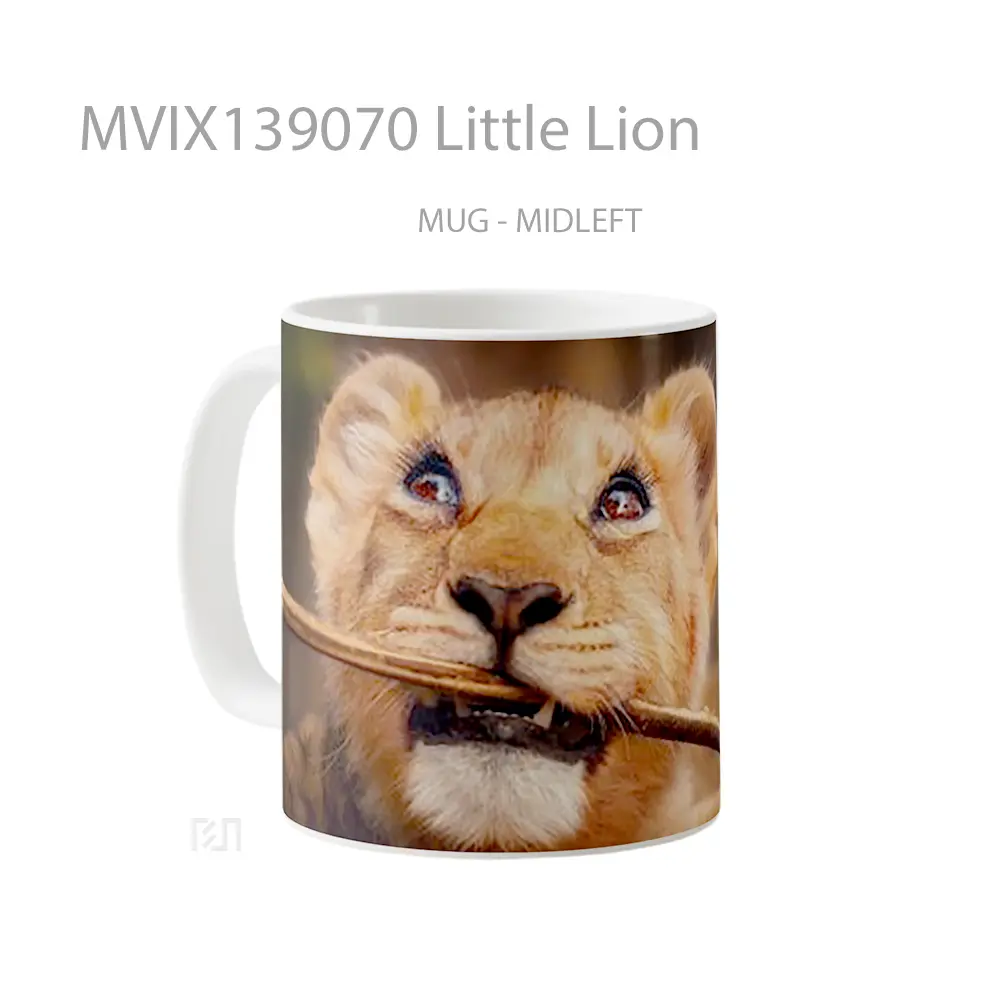 Mug Little Lion Gelas Hewan Lucu - All-side / Desain
