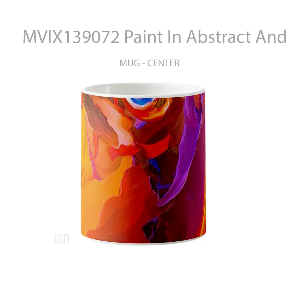 Mug Paint In Abstract And Colorful Shapes Gelas Seni Modern