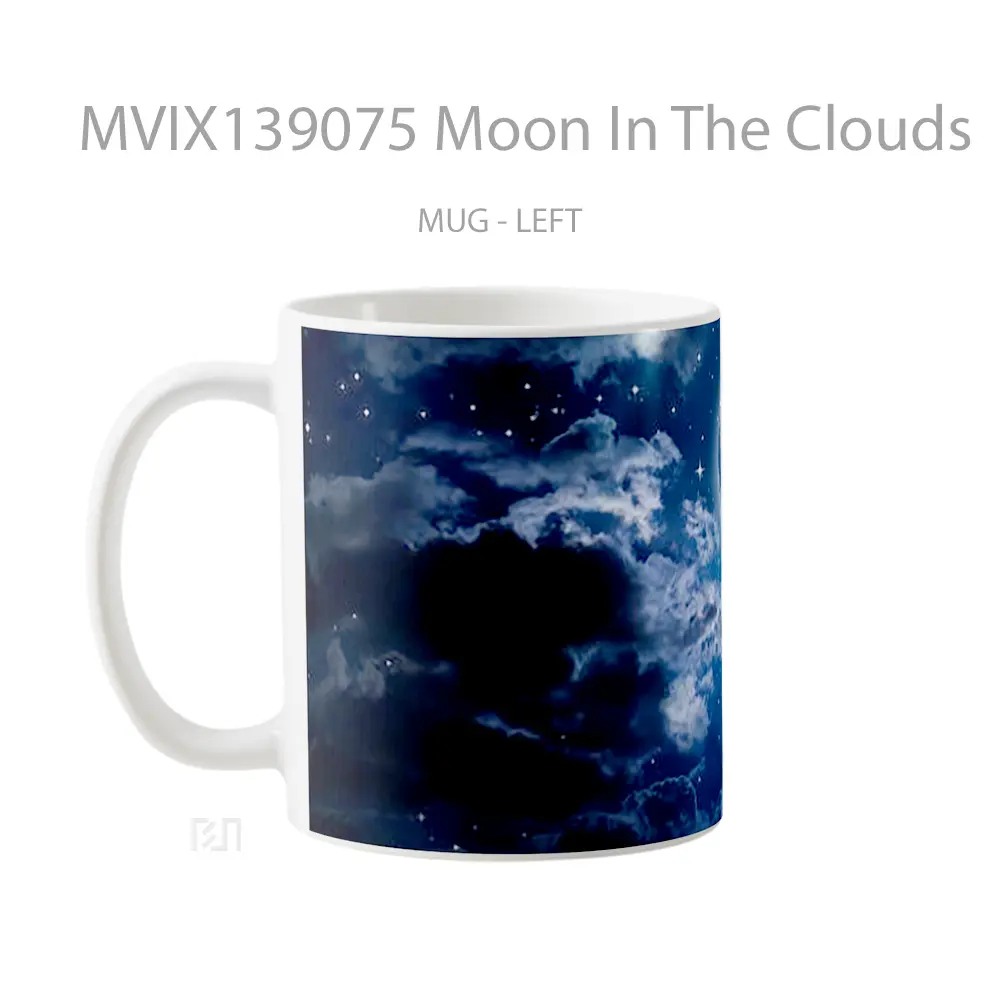 Mug Moon In The Clouds Gelas Pemandangan Alam - All-side / Desain