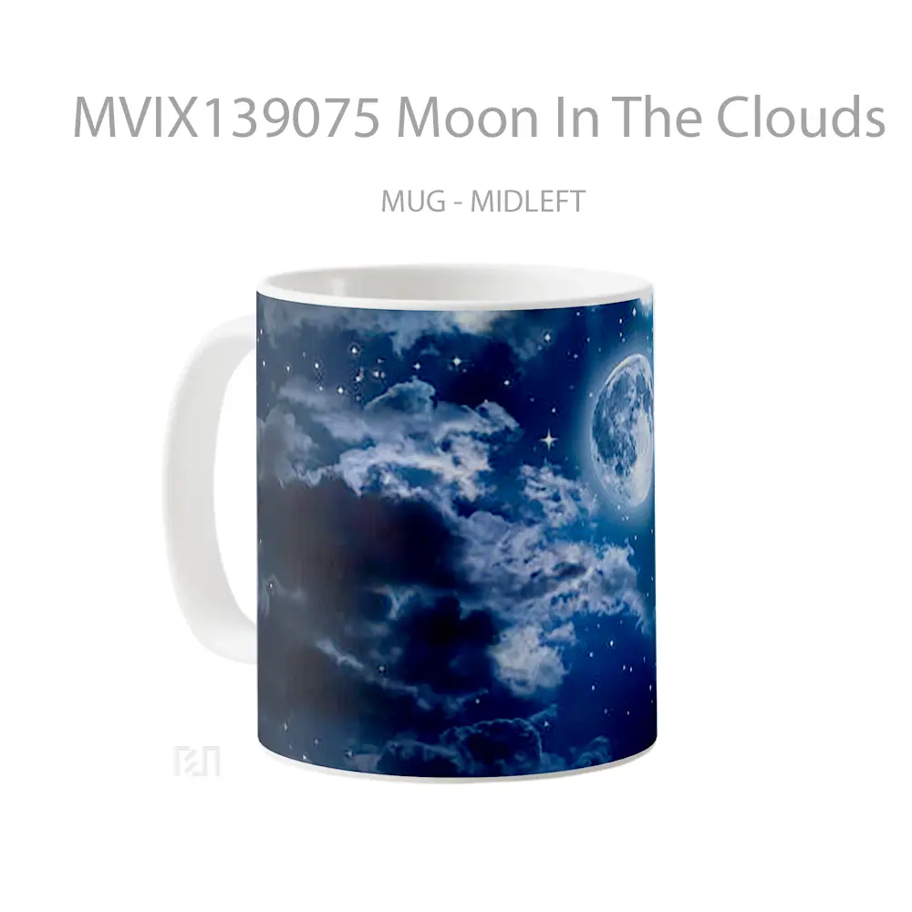 Mug Moon In The Clouds Gelas Pemandangan Alam - All-side / Desain