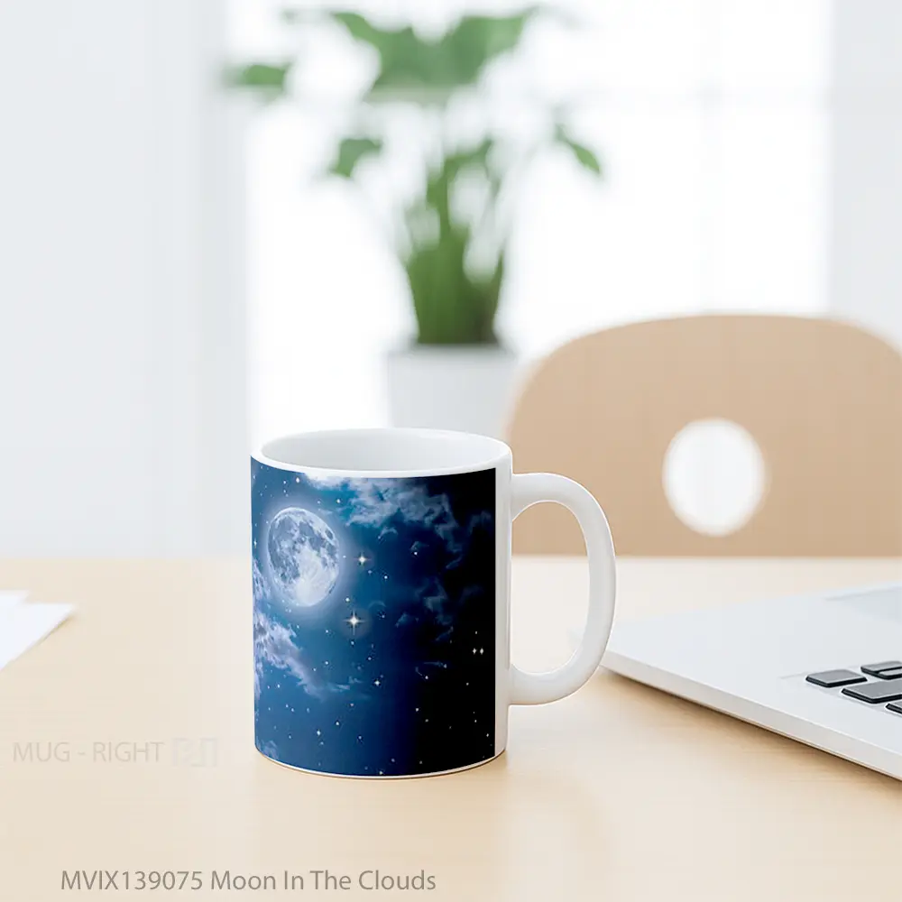 Mug Moon In The Clouds Gelas Pemandangan Alam - All-side / Desain
